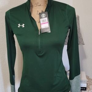 Under armour xxs forest green 1/2 zip loose